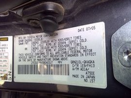 2005 TOYOTA 4RUNNER GRAY SR5 4.0L AT 2WD.  Z24845